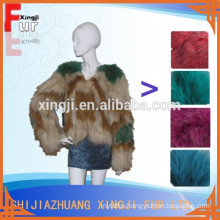 real dyed fashion design raccoon fur coat